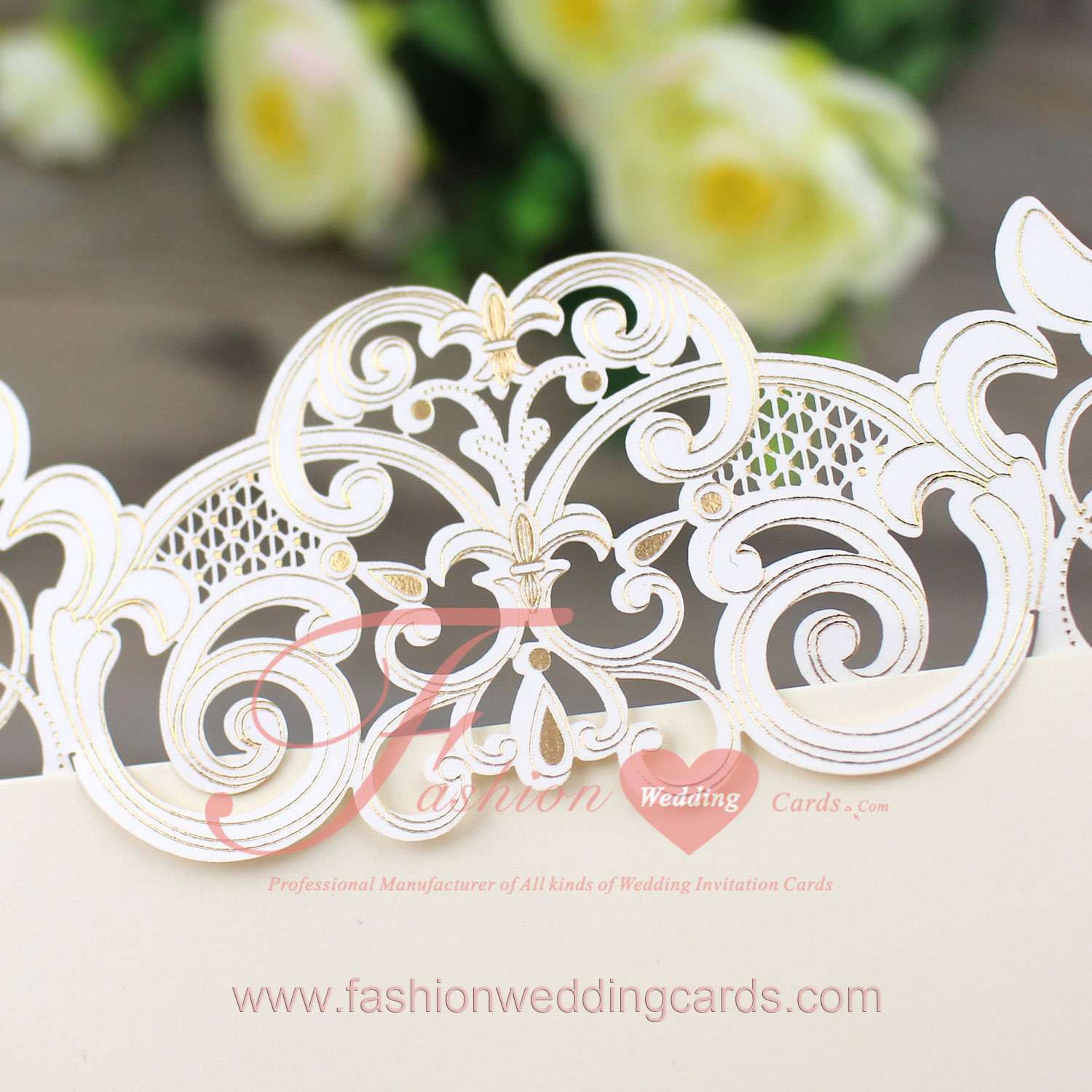 50pcs Online Australia  Elegant Wedding Invitations Laser Cut Paper
